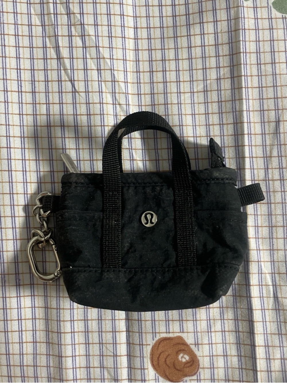lululemon athletica Black Mini Tote Keychain